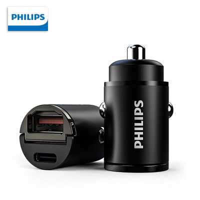 飞利浦（Philips） 车载充电器苹果快充PD20W/18W 点烟器 DLP4006B 灰色
