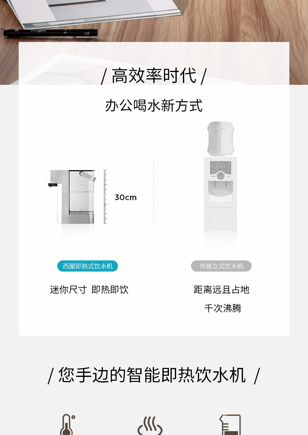 西屋westinghouse即热式饮水机家用小型台式迷你速热饮水机wfh30w4